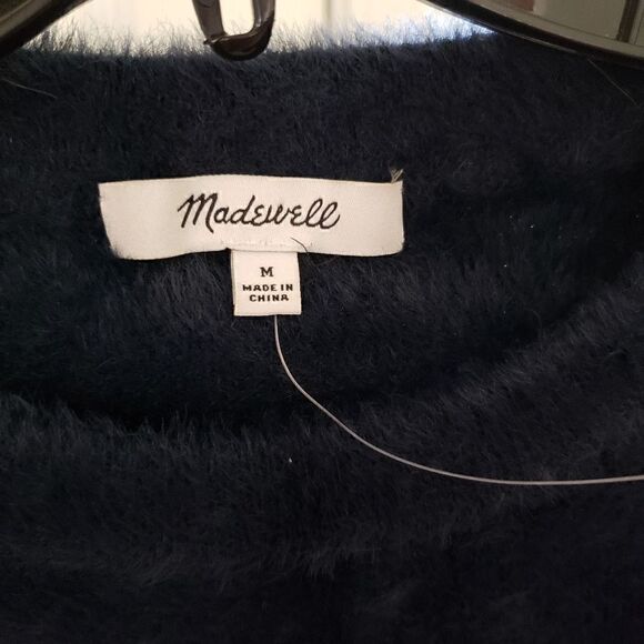 Nwot Madewell fuzzy blue sweater top M - Picture 3 of 5